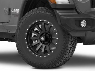Mammoth 12 Hole Beadlock Satin Black Wheel; 18x9 (18-24 Jeep Wrangler JL)