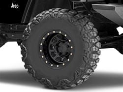 Mammoth D-Window Simulated Beadlock Gloss Black Wheel; 15x10 (97-06 Jeep Wrangler TJ)