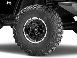 Mammoth 8 Simulated Beadlock Style Black Wheel; 15x8 (97-06 Jeep Wrangler TJ)