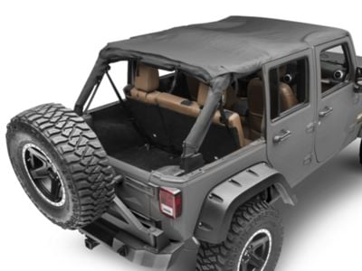 MasterTop Bimini Top Plus; Black Diamond (07-18 Jeep Wrangler JK 4-Door)