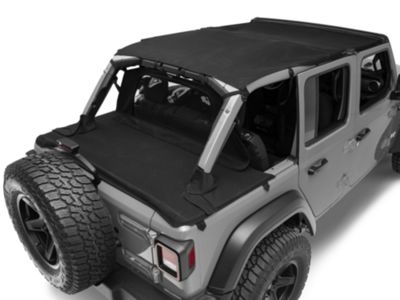MasterTop Bimini Top Plus, Wind Stopper and Tonneau Cover Combo; MasterTwill (18-24 Jeep Wrangler JL 4-Door w/ Hard Top)