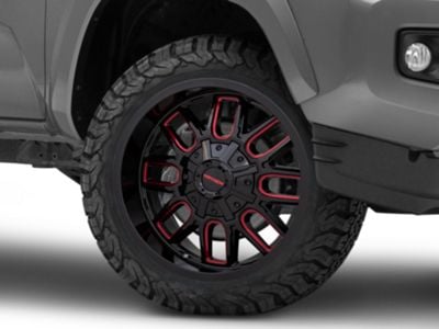 Mayhem Wheels Tacoma Cogent Black with Prism Red 6-Lug Wheel; 20x9