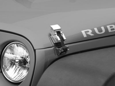RedRock Hood Catch Kit; Chrome (07-18 Jeep Wrangler JK)