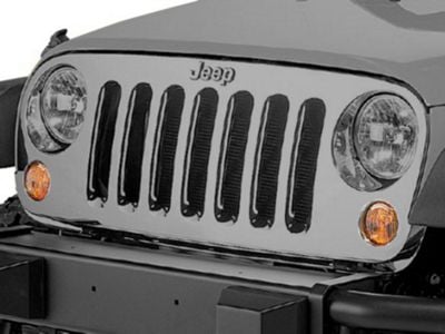 Mopar Jeep Wrangler Grille Overlay; Chrome 12033.05 (07-18 Jeep