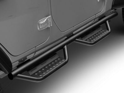 N-Fab Cab Length RS Nerf Side Step Bars; Textured Black (18-24 Jeep Wrangler JL 4-Door)