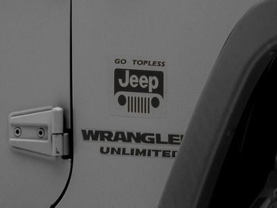 Jeep Licensed by RedRock Go Topless Jeep Decal; Matte Black (87-18 Jeep Wrangler YJ, TJ & JK)