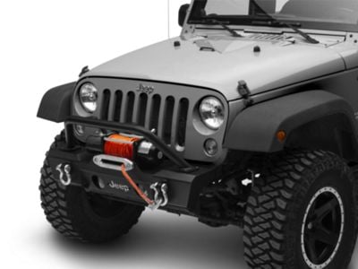 Jeep Licensed by RedRock HD Stubby Front Bumper with LED Jeep Logo Backlight (07-18 Jeep Wrangler JK)