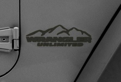 Jeep Licensed by RedRock Mountain Wrangler Unlimited Decal; Matte Black (87-18 Jeep Wrangler YJ, TJ & JK)
