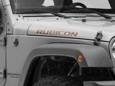 Jeep Licensed by RedRock Rubicon Hood Logo Decal; Red and Black (07-18 Jeep Wrangler JK)