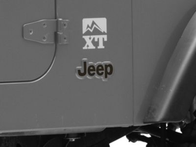 Jeep Licensed by RedRock Side Logo; Matte Black (97-06 Jeep Wrangler TJ)