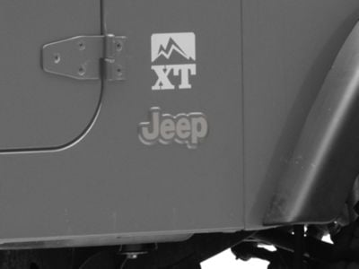 Jeep Licensed by RedRock Side Logo; Silver (87-18 Jeep Wrangler YJ, TJ & JK)