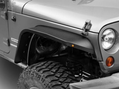 Jeep Licensed by RedRock Slim Fender Flares with Jeep Logo; Front (07-18 Jeep Wrangler JK)