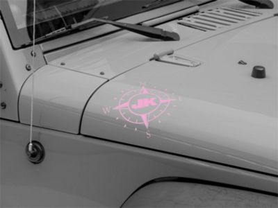 Jeep Licensed by RedRock Small Compass Decal with JK Logo; Pink (07-18 Jeep Wrangler JK)