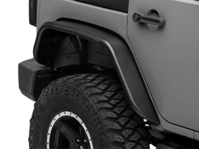 Jeep Licensed by RedRock Tubular Fender Flares with Jeep Logo; Rear (07-18 Jeep Wrangler JK)