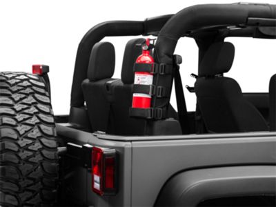 Black Fire Extinguisher Mount Holder For Jeep Wrangler TJ JK JL 1997-2018 - Rear Mount