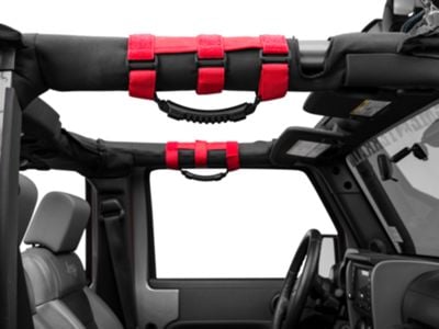 Rugged Ridge Ultimate Grab Bar Handles; Red (Universal; Some Adaptation May Be Required)