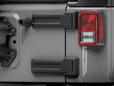 OPR Tailgate Hinge Covers; Black (07-18 Jeep Wrangler JK)
