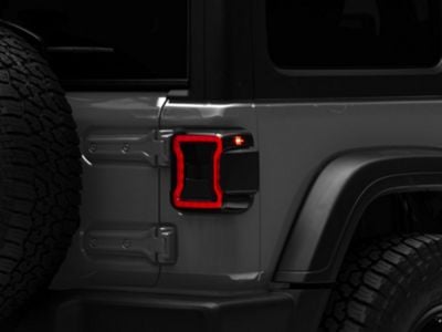 Oracle Black Series LED Tail Lights; Black Housing; Smoked Lens (18-24 Jeep Wrangler JL w/ Factory Halogen Tail Lights)
