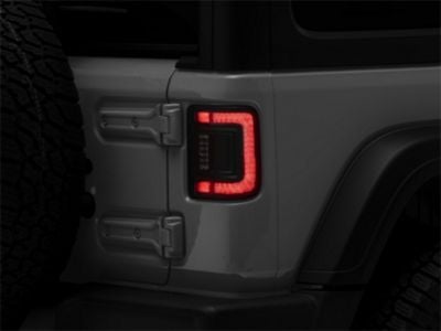 Oracle Flush Mount LED Tail Lights; Black Housing; Red Clear Lens (18-24 Jeep Wrangler JL)