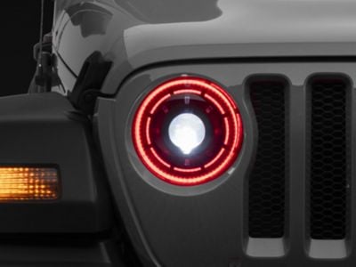 Oracle Oculus Bi-LED Projector Headlights with ColorSHIFT Halo; Black Housing; Clear Lens; BC1 Bluetooth Controller (18-24 Jeep Wrangler JL)