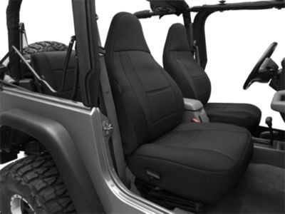 TruShield Neoprene Front and Rear Seat Covers; Black (97-02 Jeep Wrangler TJ)