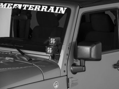 Raxiom Windshield Mounted Dual Light Brackets (07-18 Jeep Wrangler JK)