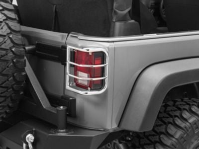 RedRock Wrap-Around Tail Light Guards; Stainless Steel (07-18 Jeep Wrangler JK)