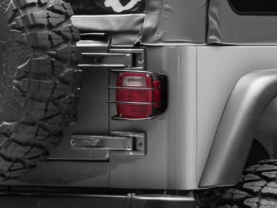 RedRock Euro Tail Light Guards; Black (76-06 Jeep CJ5, CJ7, Wrangler YJ & TJ)