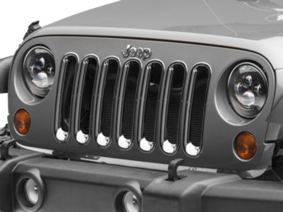 RedRock Grille Inserts; Chrome (07-18 Jeep Wrangler JK)