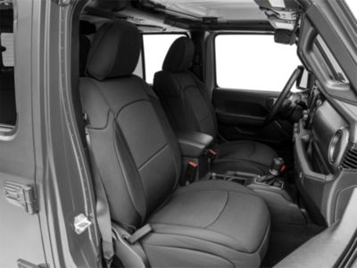 RedRock Custom Fit Front and Rear Seat Covers; Black (20-24 Jeep Gladiator JT w/o Armrest)