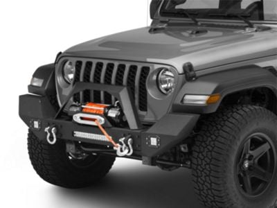 RedRock Max-HD Full Width Winch Front Bumper with Fog Lights and LED Light Bar (20-24 Jeep Gladiator JT)