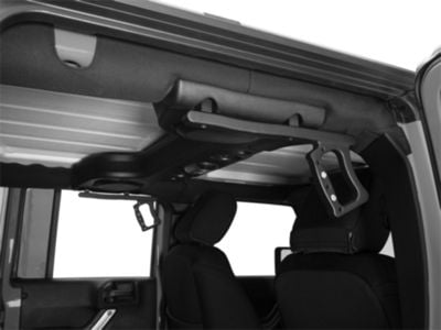 RedRock Aluminum Rear Grab Handles; Black (07-18 Jeep Wrangler JK)