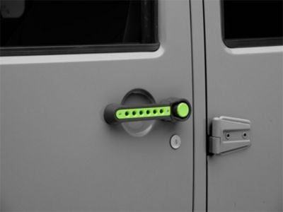 RedRock Billet Aluminum Door Handle Inserts; Green (07-18 Jeep Wrangler JK 4-Door)