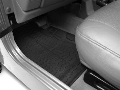 RedRock Custom Fit All-Weather Front and Rear Floor Liners; Black (97-06 Jeep Wrangler TJ)