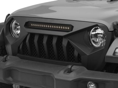 RedRock Diamond Eye Grille with LED Light Bar (18-24 Jeep Wrangler JL w/o TrailCam)