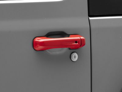 RedRock Jeep Wrangler Door Handle Covers; Red J166432-JL (18-24 Jeep