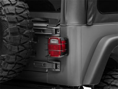RedRock Euro Tail Light Guards; Black (87-06 Jeep Wrangler YJ & TJ)