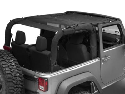 RedRock Full Length Mesh Sun Shade; Black (07-18 Jeep Wrangler JK 2-Door)