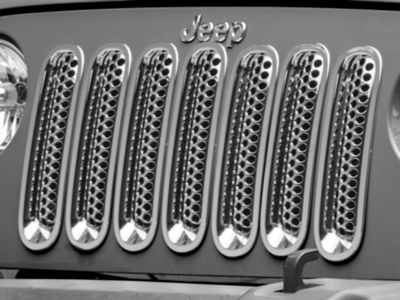 RedRock Grille Inserts; Chrome (07-18 Jeep Wrangler JK)