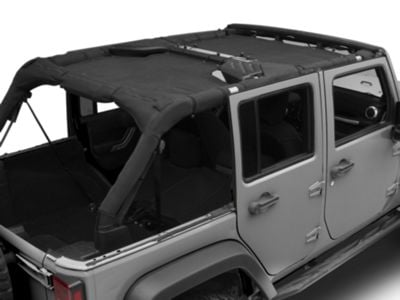 RedRock Mesh Sun Shade; Front and Rear; Black (07-18 Jeep Wrangler JK 4-Door)