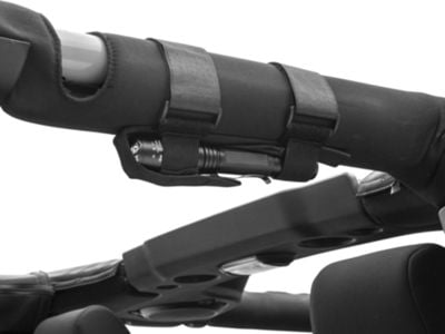 RedRock Roll Bar Mounted Flashlight Holder with LED Flashlight (97-24 Jeep Wrangler TJ, JK & JL)