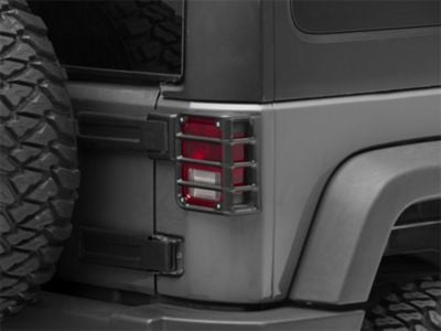 RedRock Tail Light Guards; Matte Black (07-18 Jeep Wrangler JK)