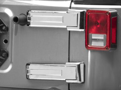RedRock Tailgate Hinge Covers; Chrome (07-18 Jeep Wrangler JK)