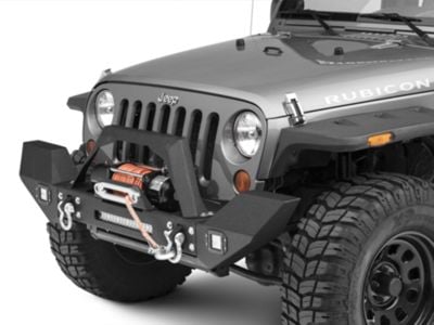 RedRock Max-HD Full Width Winch Front Bumper with Fog Lights and LED Light Bar (07-18 Jeep Wrangler JK)