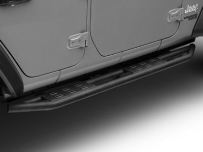 RedRock Side Armor with Step Pads; Textured Black (18-24 Jeep Wrangler JL 4-Door)