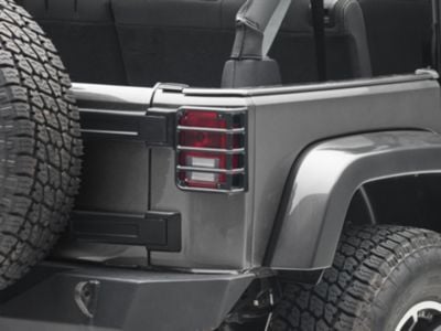 RedRock Tail Light Guards; Matte Black (07-18 Jeep Wrangler JK)