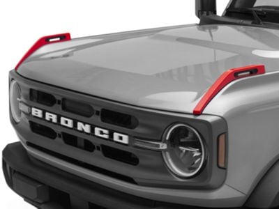 RedRock Hood Catch Trim; Red (21-24 Bronco)
