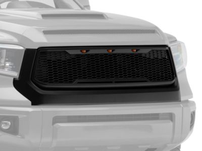 RedRock Baja Upper Replacement Grille with LED Lighting; Matte Black (14-21 Tundra)