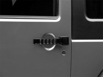 RedRock Jeep Wrangler Aluminum Door and Tailgate Handle Set; Black