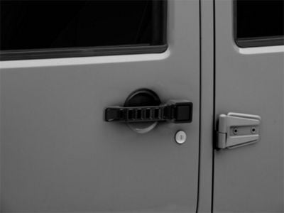 RedRock Aluminum Door and Tailgate Handle Set; Black (07-18 Jeep Wrangler JK 4-Door)